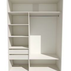 Шкаф-купе 1600 серии SOFT D6+D4+B2+PL2 (2 ящика+1штанга+1 полка) профиль «Капучино» в Губахе - gubaha.mebel24.online | фото 3