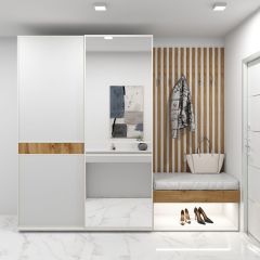 Шкаф-купе 1600 серии SOFT D6+D4+B2+PL2 (2 ящика+1штанга+1 полка) профиль «Капучино» в Губахе - gubaha.mebel24.online | фото