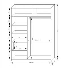 Шкаф-купе 1700 серии NEW CLASSIC K3+K3+B2+PL1 (2 ящика+1 штанга) профиль «Капучино» в Губахе - gubaha.mebel24.online | фото 3