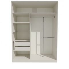 Шкаф-купе 1700 серии NEW CLASSIC K4+K4+B2+PL4 (2 ящика+F обр. штанга) профиль «Капучино» в Губахе - gubaha.mebel24.online | фото 2