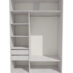 Шкаф-купе 1700 серии SILVER S1+S1+B2+PL2 (2 ящика+1 штанга+1 полка) профиль «Серебро» в Губахе - gubaha.mebel24.online | фото 2