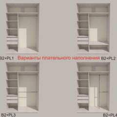Шкаф-купе 1700 серии SILVER S1+S1+B2+PL2 (2 ящика+1 штанга+1 полка) профиль «Серебро» в Губахе - gubaha.mebel24.online | фото 6