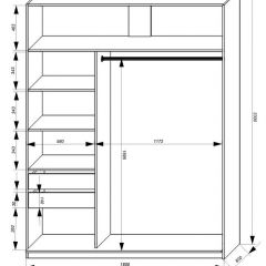 Шкаф-купе 1800 серии SOFT D1+D3+B2+PL1 (2 ящика+1штанга) профиль «Графит» в Губахе - gubaha.mebel24.online | фото 3