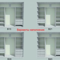 Шкаф-купе 1950 серии SILVER S3+S1+S3Z B22+PL2 (по 2 ящика лев/прав+1штанга+1 полка) профиль «Серебро» в Губахе - gubaha.mebel24.online | фото 5
