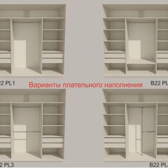 Шкаф-купе 2100 серии SOFT D5+D5+D5+B22+PL4 (по 2 ящика лев/прав+2штанги) профиль «Графит» в Губахе - gubaha.mebel24.online | фото 4