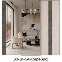 Шкаф-купе 2250 серии SILVER S3+S1+S4 B22+PL3 (по 2 ящика лев/прав+2 штанги) профиль «Серебро» в Губахе - gubaha.mebel24.online | фото 9