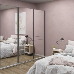 Шкаф-купе 2400 серии SOFT D4+D4+D4+B22+PL1 (по 2 ящика лев/прав+1штанга) профиль «Графит» в Губахе - gubaha.mebel24.online | фото