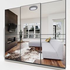 Шкаф-купе 2400 серии SOFT D4+D4+D4+B22+PL1 (по 2 ящика лев/прав+1штанга) профиль «Графит» в Губахе - gubaha.mebel24.online | фото 4