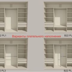 Шкаф-купе 2400 серии SOFT D5+D4+D5+B22+PL3 (по 2 ящика лев/прав+2штанги) профиль «Графит» в Губахе - gubaha.mebel24.online | фото 5