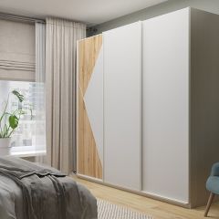 Шкаф-купе 2400 серии SOFT D7+D3+D3+B22+PL4 (по 2 ящика лев/прав+2штанги) профиль «Капучино» в Губахе - gubaha.mebel24.online | фото