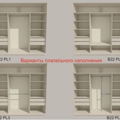 Шкаф-купе 2400 серии SOFT D7+D3+D3+B22+PL4 (по 2 ящика лев/прав+2штанги) профиль «Капучино» в Губахе - gubaha.mebel24.online | фото 6
