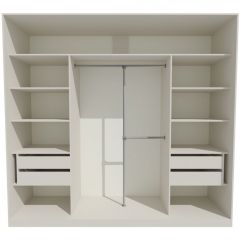 Шкаф-купе 2450 серии NEW CLASSIC K1+K1+K1+B22+PL4 (по 2 ящика лев/прав+F обр.штанга) профиль «Капучино» в Губахе - gubaha.mebel24.online | фото 2