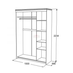 Шкаф-купе 3-х дверный Ольга-13 (1500) в Губахе - gubaha.mebel24.online | фото 2