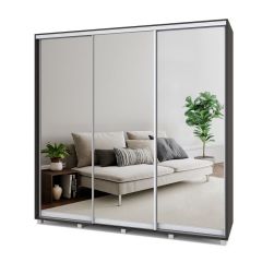 МАРТИН Шкаф-купе с зеркалами Венге (2200*450) М423 в Губахе - gubaha.mebel24.online | фото