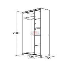 МИРАЖ 15.1 (620) Шкаф для платья и белья в Губахе - gubaha.mebel24.online | фото 2