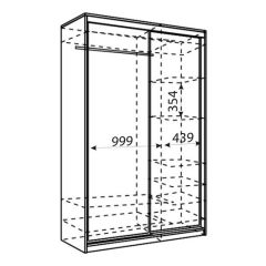 Шкаф-купе Рене 1500 вариант 1 (ЛДСП/ЛДСП) в Губахе - gubaha.mebel24.online | фото 4