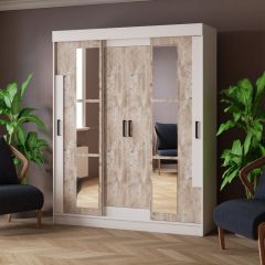 Шкаф-купе ТВИСТ Белый/Дуб юкон в Губахе - gubaha.mebel24.online | фото