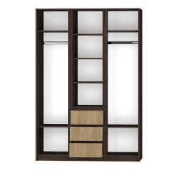 Шкаф распашной Флоренция (Венге/Дуб Крафт Золотой) в Губахе - gubaha.mebel24.online | фото 2