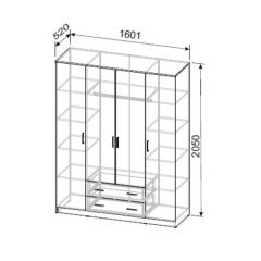 Шкаф ШК 1 (Дуб Золотой) в Губахе - gubaha.mebel24.online | фото 2