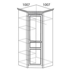 Шкаф угловой №183 "Лючия" Фасад глухой (Угол 1007*1007) Дуб оксфорд в Губахе - gubaha.mebel24.online | фото 2