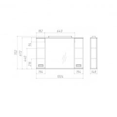 Шкаф-зеркало Cube 100 Эл. Домино (DC5013HZ) в Губахе - gubaha.mebel24.online | фото 2