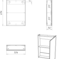 Шкаф-зеркало Мечта 50 Дуб сонома АЙСБЕРГ (DM2318HZ) в Губахе - gubaha.mebel24.online | фото 7