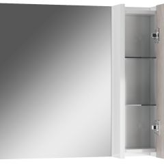 Шкаф-зеркало Uno 80 Дуб серый левый/правый Домино (DU1504HZ) в Губахе - gubaha.mebel24.online | фото 3