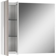 Шкаф-зеркало Uno 80 Дуб серый левый/правый Домино (DU1504HZ) в Губахе - gubaha.mebel24.online | фото 4