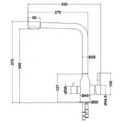 Смеситель д/кухни MELANA-F610304 Stello нерж.сталь, с переключателем на фильтр, однорычажный, сатин в Губахе - gubaha.mebel24.online | фото 4