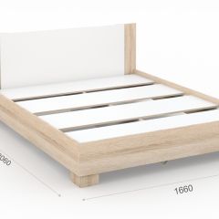 Спальня Аврора Кровать 160 со встроенным основанием под матрас Дуб сонома/Белый в Губахе - gubaha.mebel24.online | фото 2