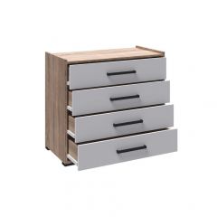 Спальня Соната Комод (Белый/Дуб крафт золотой) в Губахе - gubaha.mebel24.online | фото 2