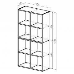 Стеллаж 8 секций (дуб сонома) в Губахе - gubaha.mebel24.online | фото 2