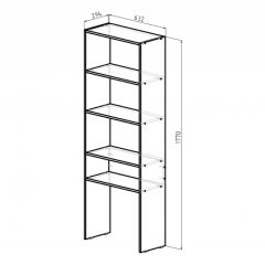 Стеллаж Элемент-1 (белый) в Губахе - gubaha.mebel24.online | фото 2