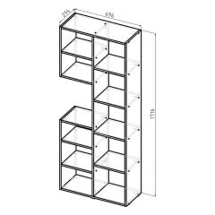 Стеллаж Элемент-2 (дуб сонома) в Губахе - gubaha.mebel24.online | фото 5