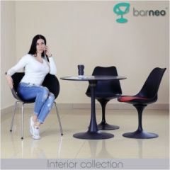 Стол Barneo T-3 Tulip style (RAL9017 черный, D90) в Губахе - gubaha.mebel24.online | фото 2