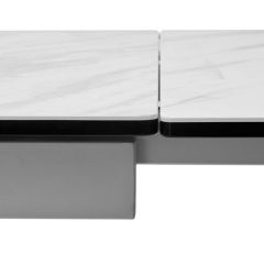 Стол BELLUNO 160 MARBLES KL-99 Белый мрамор матовый, итальянская керамика/ белый каркас, ®DISAUR в Губахе - gubaha.mebel24.online | фото 7