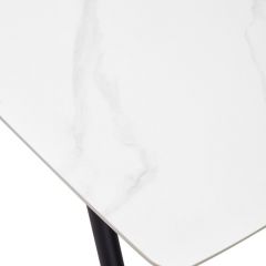 Стол RIVOLI 140 MATT WHITE MARBLE SOLID CERAMIC / BLACK, ®DISAUR в Губахе - gubaha.mebel24.online | фото 9