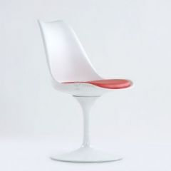 Стул Barneo N-8 Tulip style белый с красной подушкой в Губахе - gubaha.mebel24.online | фото 3