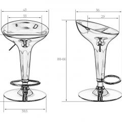 Стул барный DOBRIN BOMBA LM-1004 (серебряный металлик) в Губахе - gubaha.mebel24.online | фото