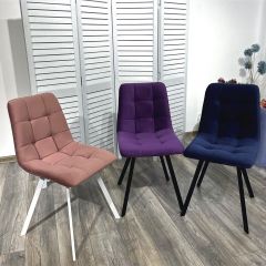 Стул CHILLI-Q SQUARE розовый #15, велюр / белый каркас, 4 шт./1 к, М-City в Губахе - gubaha.mebel24.online | фото 5
