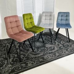 Стул CHILLI SQUARE BLUVEL-03 светло-серый, велюр / черный каркас М-City в Губахе - gubaha.mebel24.online | фото 5