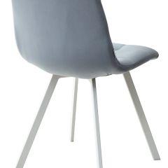 Стул CHILLI SQUARE G108-56 пудровый синий, велюр/ белый каркас М-City в Губахе - gubaha.mebel24.online | фото 4