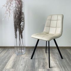 Стул CHILLI SQUARE HK017-02 серо-бежевый, PU/ черный каркас М-City в Губахе - gubaha.mebel24.online | фото 2