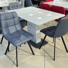 Стул CHILLI SQUARE HK017-09 серо-черничный, PU/ черный каркас М-City в Губахе - gubaha.mebel24.online | фото 6