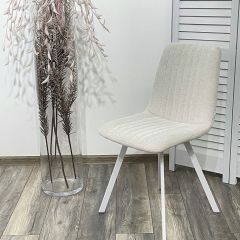 Стул ELVIS WZ2042-18 белая галька фактурный велюр / белый каркас М-City в Губахе - gubaha.mebel24.online | фото