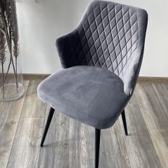 Стул HERMAN 360 град. СЕРЫЙ #27, велюр / черный каркас М-City в Губахе - gubaha.mebel24.online | фото