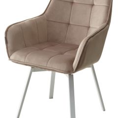 Стул MAVERICK 360 град. поворот. BLUVEL-40 BEIGE/ белый каркас, М-City в Губахе - gubaha.mebel24.online | фото