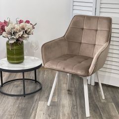 Стул MAVERICK 360 град. поворот. BLUVEL-40 BEIGE/ белый каркас, М-City в Губахе - gubaha.mebel24.online | фото 2