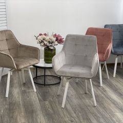 Стул MAVERICK 360 град. поворот. BLUVEL-40 BEIGE/ белый каркас, М-City в Губахе - gubaha.mebel24.online | фото 3