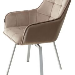 Стул MAVERICK 360 град. поворот. BLUVEL-40 BEIGE/ белый каркас, М-City в Губахе - gubaha.mebel24.online | фото 8